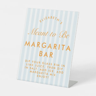 Margarita Bar Retro Oranje & Blauw Meisjesuitje Reclamebord Met Voetstuk