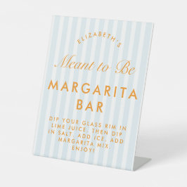 Margarita Bar Retro Sinaasappel & Blauw Bacheloret Reclamebord Met Voetstuk