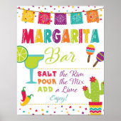 Margarita Bar Sign - Fiesta - Witte achtergrond Poster (Voorkant)
