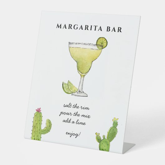 Margarita Bar teken voor bruiloften en evenementen Reclamebord Met Voetstuk (Voorkant)