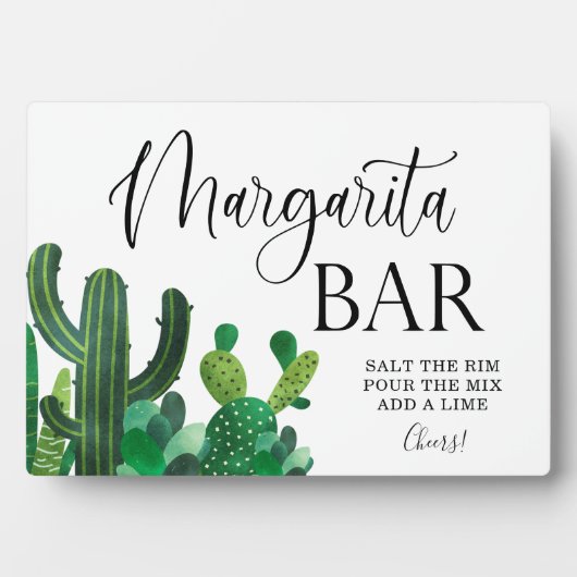 Margarita Bar-trouwbord Tabletop Plaque Fotoplaat (voorkant)