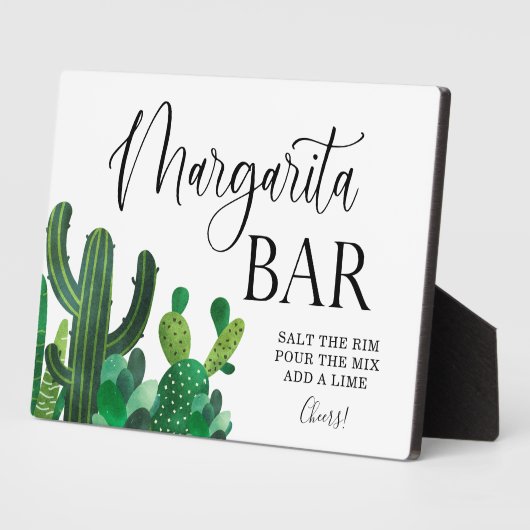 Margarita Bar-trouwbord Tabletop Plaque Fotoplaat (Zijkant)