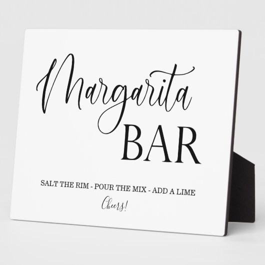 Margarita Bar-trouwbord Tabletop Plaque Fotoplaat (Zijkant)