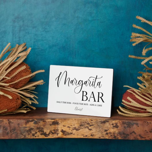 Margarita Bar-trouwbord Tabletop Plaque Fotoplaat (Zijkant)