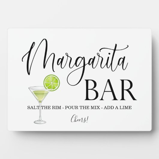 Margarita Bar-trouwbord Tabletop Plaque Fotoplaat (voorkant)