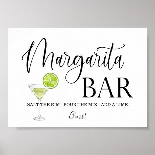 Margarita Bar-trouwbord Tabletop Plaque Poster (Voorkant)