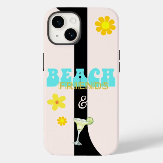Margarita Beach Vrienden Retro Floral Case-Mate iPhone Case (Achterkant)