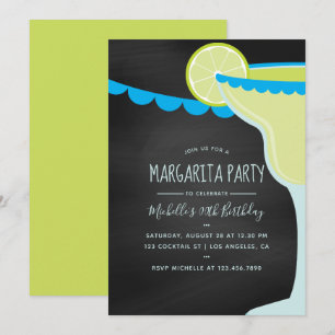 Margarita Birthday Cocktail Party Chalkboard Kaart