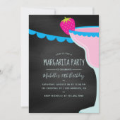 Margarita Birthday Cocktail Party Chalkboard Kaart (Voorkant)