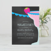 Margarita Birthday Cocktail Party Chalkboard Kaart (Staand voorkant)