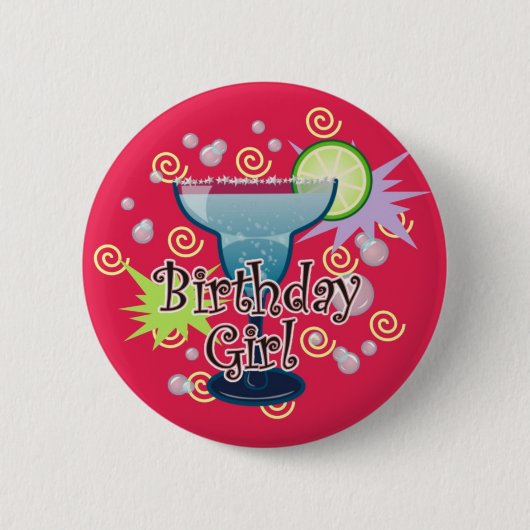 Margarita Birthday Girl Ronde Button 5,7 Cm (Voorkant)
