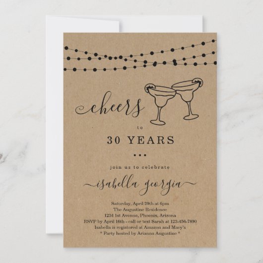 Margarita Birthday Party - Elke leeftijd Kaart (Voorkant)