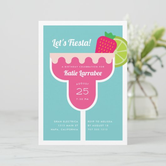 Margarita Birthday Party Invitation Kaart (Staand voorkant)