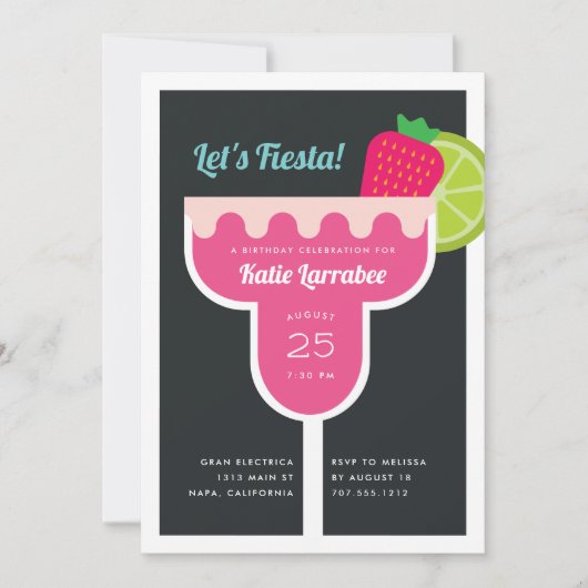 Margarita Birthday Party Invitation Kaart (Voorkant)