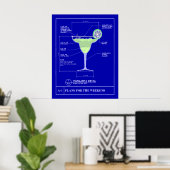 Margarita Blue Print Poster (Thuiskantoor)