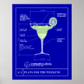 Margarita Blue Print Poster (Voorkant)