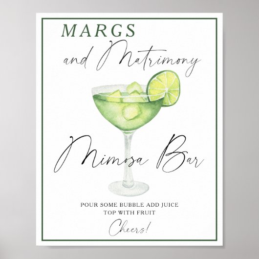 Margarita Bruids douche Mimioza bar Poster (Voorkant)