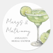 Margarita Bruidsdouche Ronde Sticker (Voorkant)