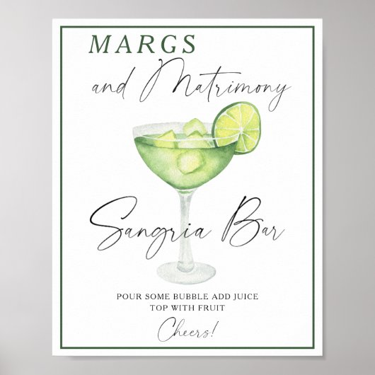 Margarita Bruidsfeest sangriabar Poster (Voorkant)