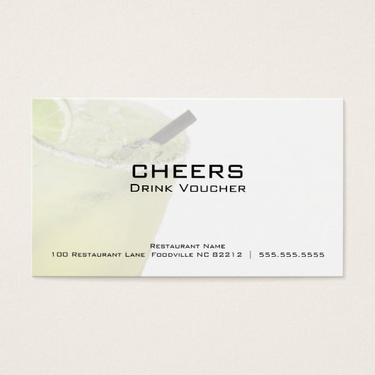 Margarita Business Drink Voucher Cards Visitekaartje (Voorkant)