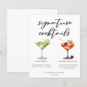 Margarita Cherry French 75 Huwelijkscocktails Menu (Voorkant / Achterkant)