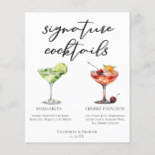 Margarita Cherry French 75 Huwelijkscocktails Menu (Voorkant)