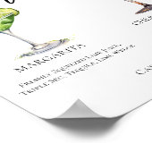 Margarita Cherry French 75 Huwelijkscocktails Menu Poster (Hoek)