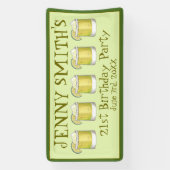 Margarita Cocktail 21e Verjaardag Bachelorette Spandoek (Verticaal)