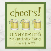 Margarita Cocktail 21e Verjaardag Bachelorette Wijn Etiket (Enkel label)