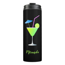 Margarita Cocktail Black Neon Name Thermal Tumbler Thermosbeker