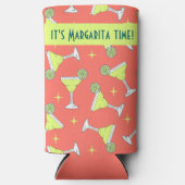Margarita Cocktail Brillen Retro Patroon Roze Seltzer Blikjeskoeler (Voorkant)
