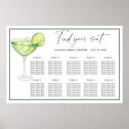 Margarita Cocktail bruiloft zitplaatsenkaart Poster