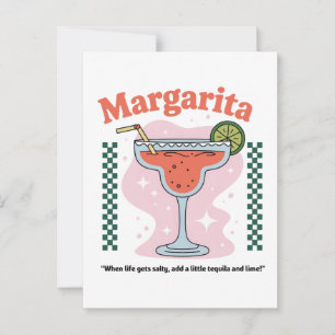 Margarita Cocktail Grappig Leven Wordt Zout Briefkaart