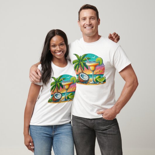 Margarita cocktail illustratie zomer t-shirt (Unisex)
