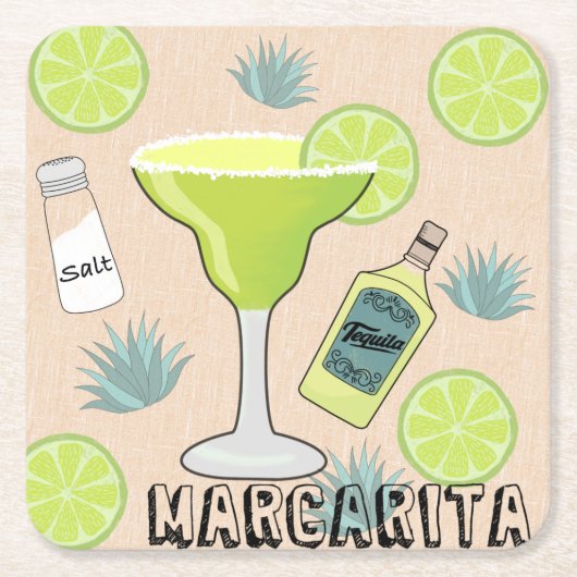 Margarita Cocktail Kartonnen Onderzetters (Voorkant)