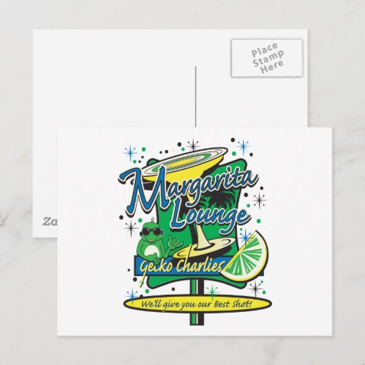 Margarita-Cocktail-Lounge Briefkaart (Voorkant / Achterkant)
