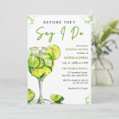 Margarita Cocktail Party Trouwpaar Douche Kaart (Staand voorkant)