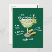 Margarita Cocktail Recept Bar Art Briefkaart (Voorkant / Achterkant)