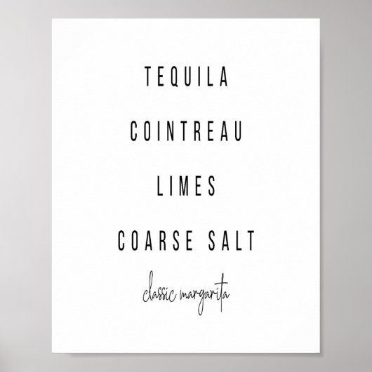 Margarita Cocktail Recipe Poster (Voorkant)