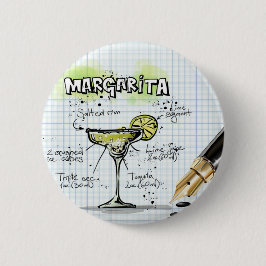 Margarita Cocktail Recipe Ronde Button 5,7 Cm