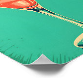 Margarita cocktail, retro, zachte postelkleur. poster (Hoek)