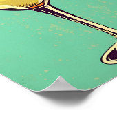 Margarita cocktail, retro, zachte postelkleur. poster (Hoek)