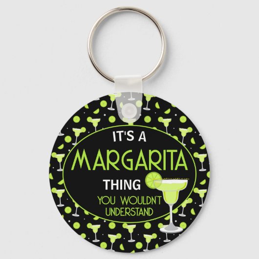 Margarita Cocktail Schattig  Sleutelhanger (Voorkant)