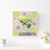 Margarita Cocktail Vierkante Klok (Huis)