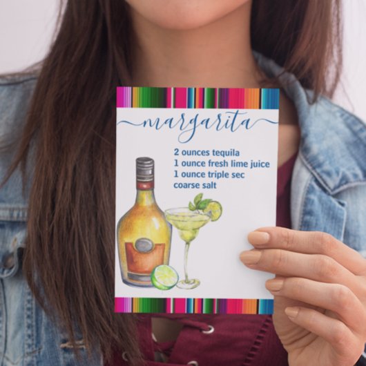 Margarita Cocktailrecept Waterverf Briefkaart