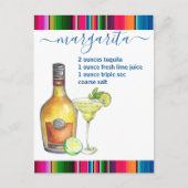 Margarita Cocktailrecept Waterverf Briefkaart (Voorkant)