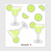 Margarita Cocktails en Limoen Sticker (Vel)