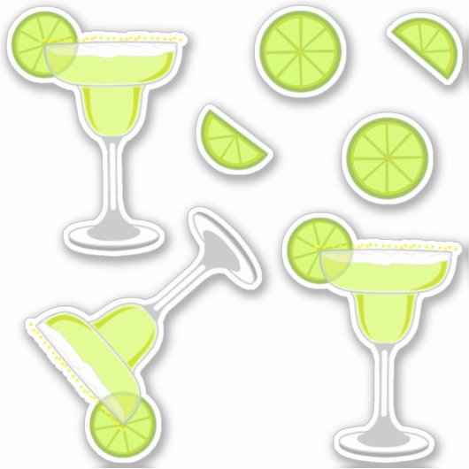 Margarita Cocktails en Limoen Sticker (Voorkant)