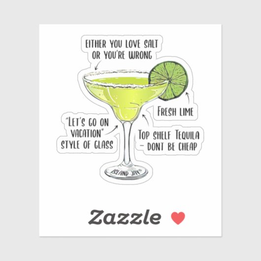 Margarita Concoction Stemless Of je houdt van zout Sticker (Vel)