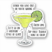 Margarita Concoction Stemless Of je houdt van zout Sticker (Voorkant)